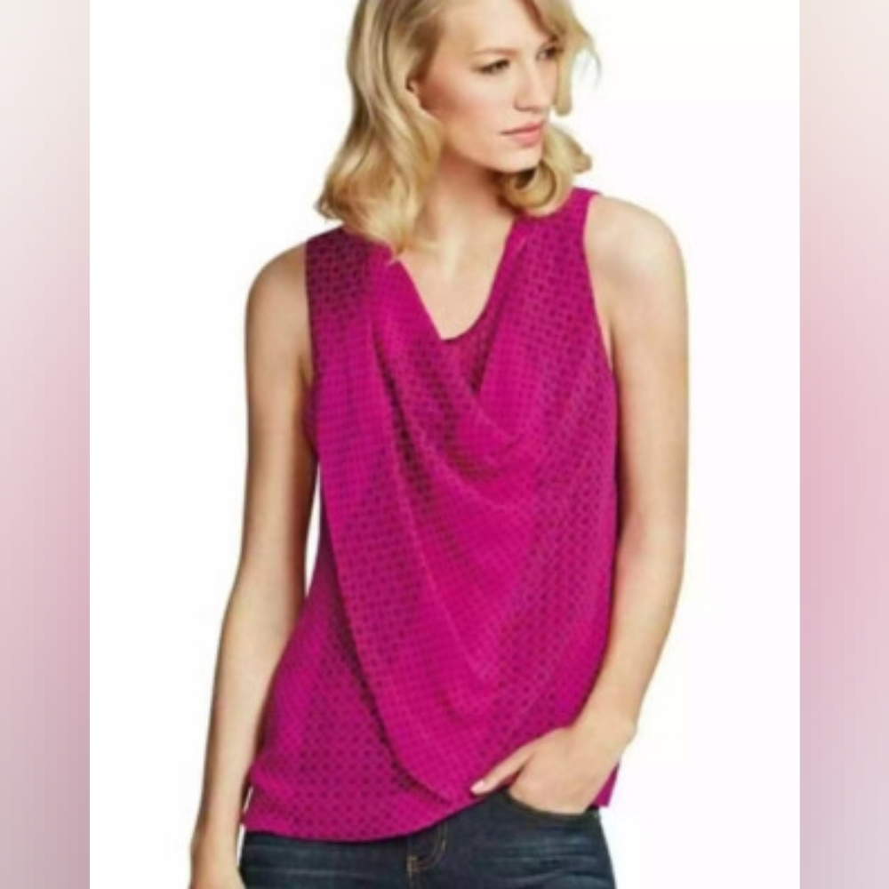 Cabi VINTAGE EUC BRILLANT TOP Women's Pink Sleeveless Top - LARGE